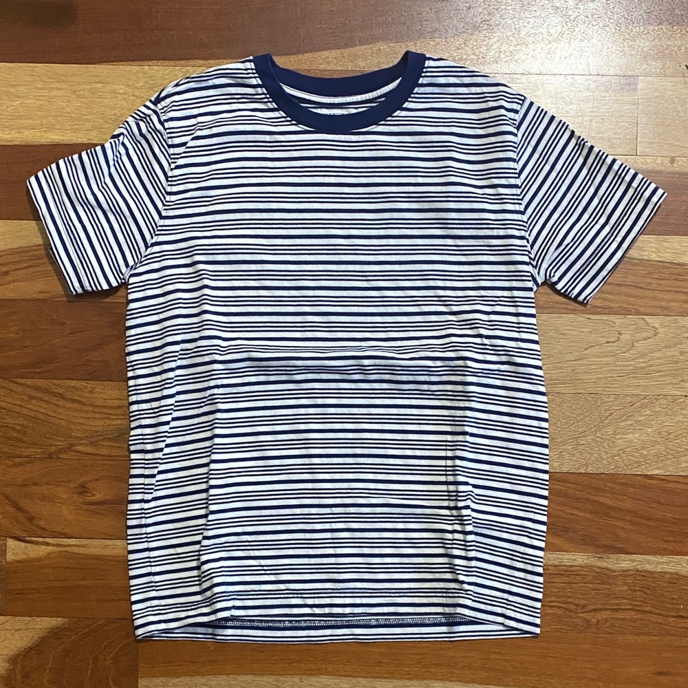 Lands' End women’s Navy and White Striped Tee